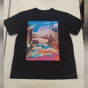 Mens Purple Graphic T-Shirt Sz Medium